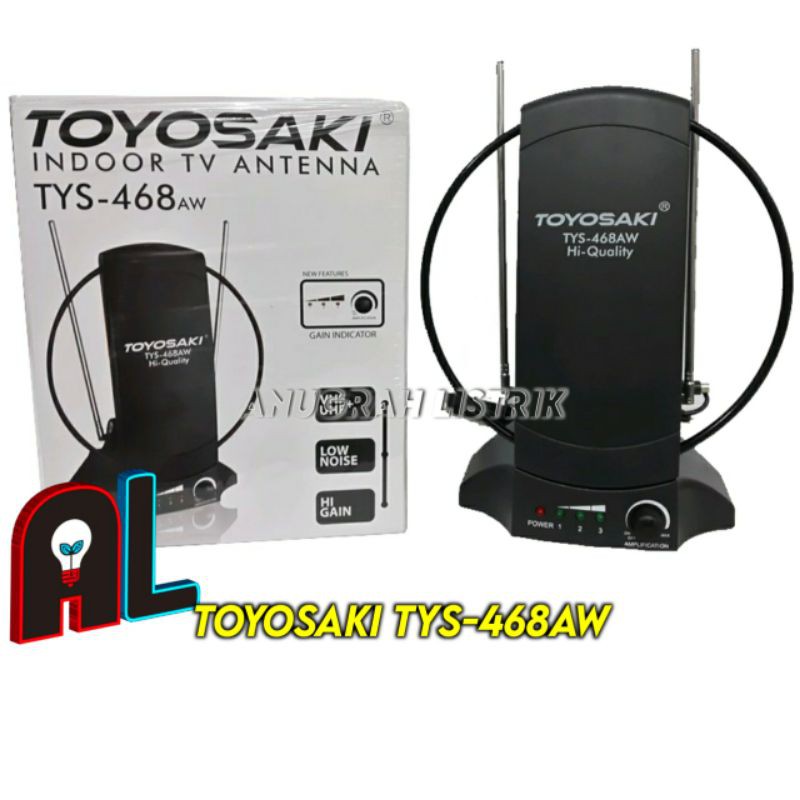 TOYOSAKI Antena TV Indoor Digital TYS-468AW Antenna Booster Dalam TYS 468 VHF UHF