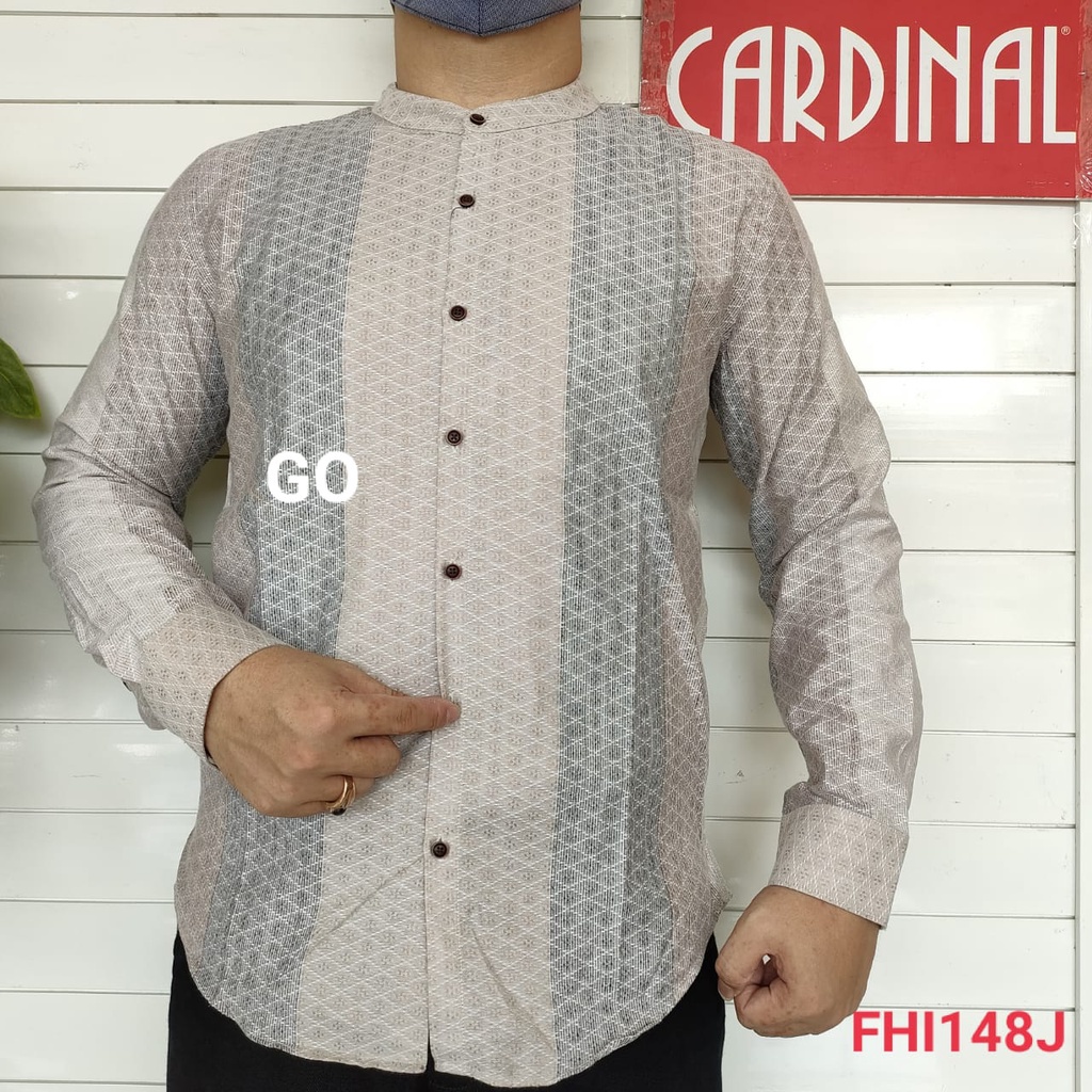 gos SM FR CARDINAL KEMEJA KOKO/TAQWA FORMAL Reguler Baju Muslim Pakaian Pria Muslim Lengan Panjang