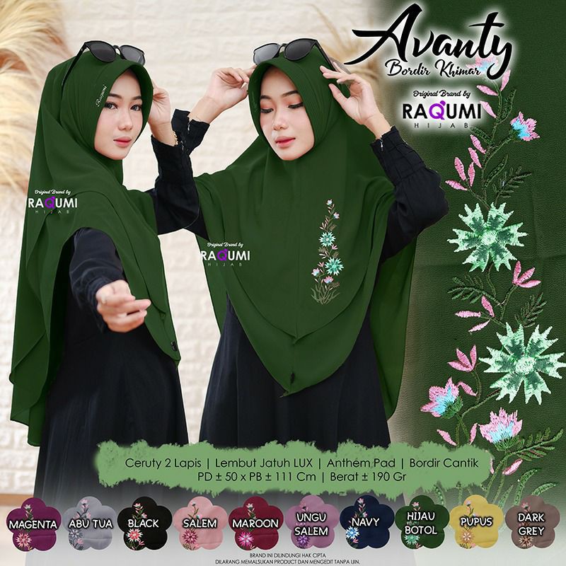Avanty Bordir Khimar By Raqumi Hijab