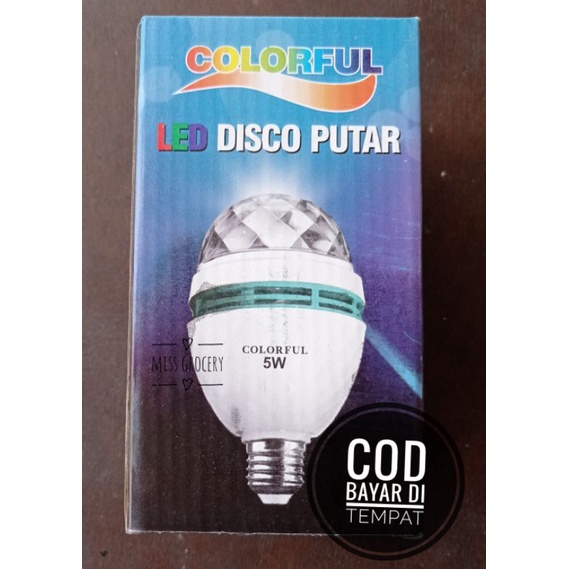 Lampu Disco Led Fitting Tumbler Mini Otomatis Warna Warni Rgb