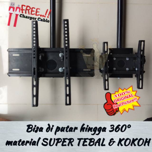 TERMurah!!! Bracket Tv bracket monitor Gantung Plafond 32&quot; -65&quot; kuat kokoh