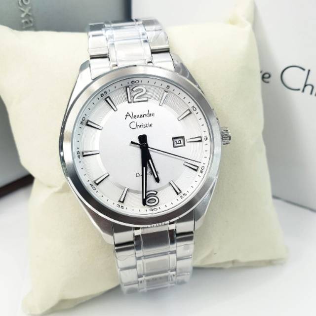 Alexandre christie original ac8583 silver jamtangan pria