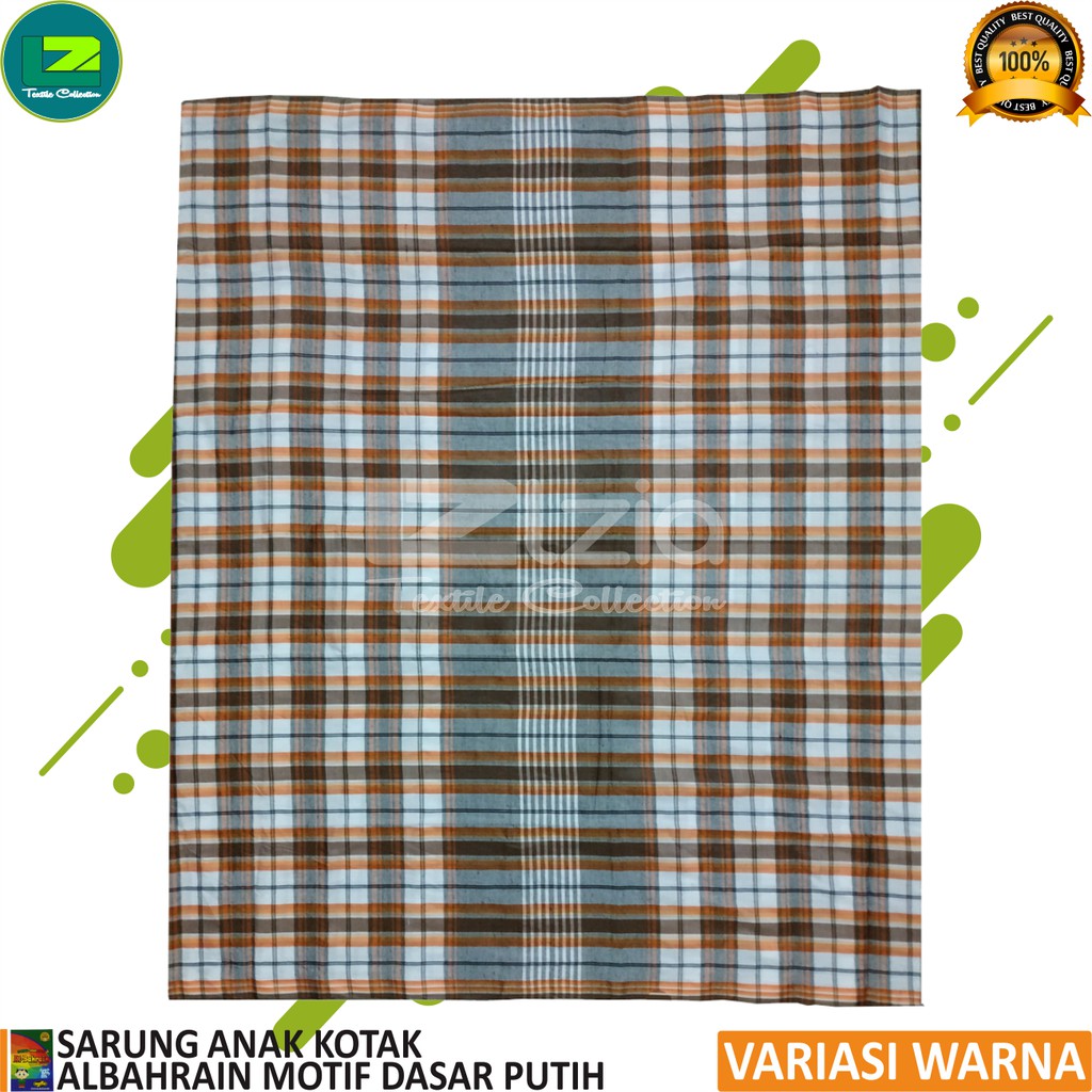 SARUNG ANAK SARUNG ANAK ALBAHRAIN KOTAK DASAR PUTIH 100X85 Cm