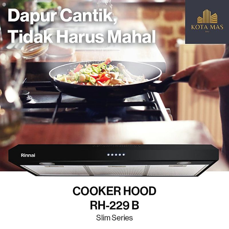 Jual Cooker Hood Rinnai 90cm RH229B Exhaust Tudung Hisap Asap Kompor ...