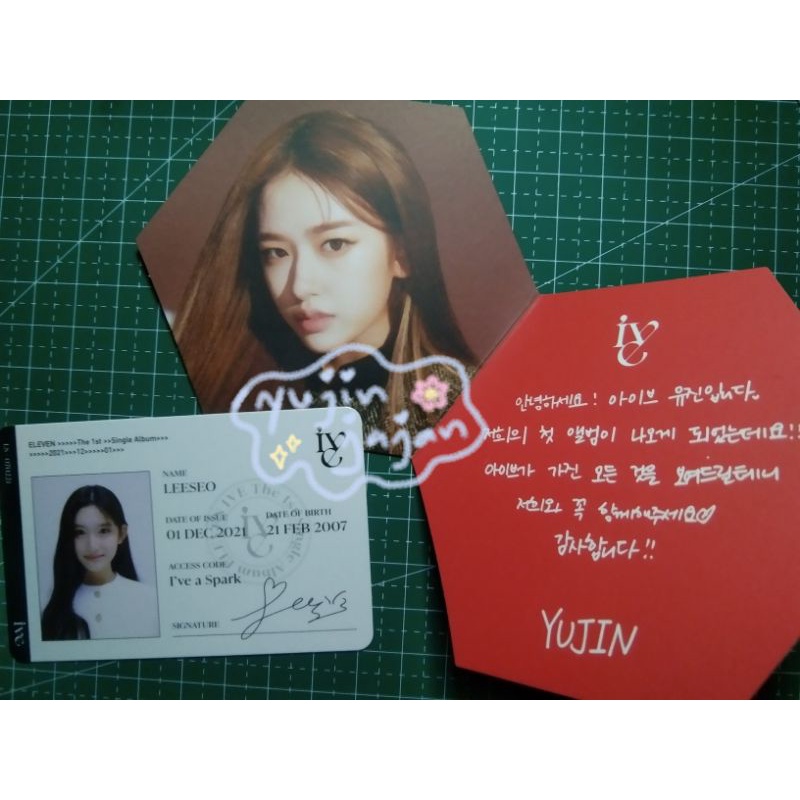 ID CARD MESSAGE CARD LEESEO YUJIN ELEVEN IVE IDC MD