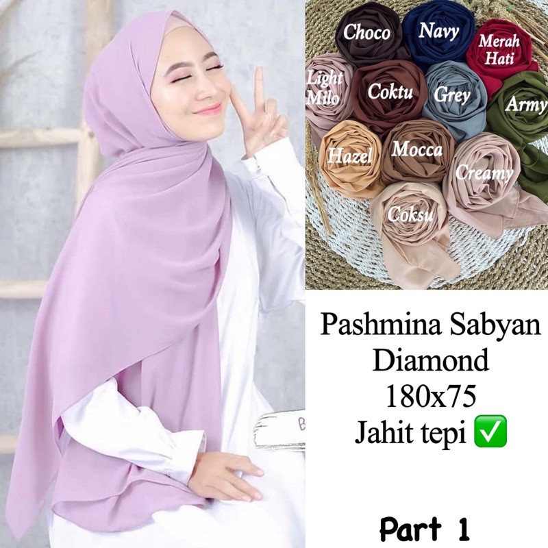 180x75 Hijab Pashmina Sabyan Diamond Grosir Jilbab Kerudung