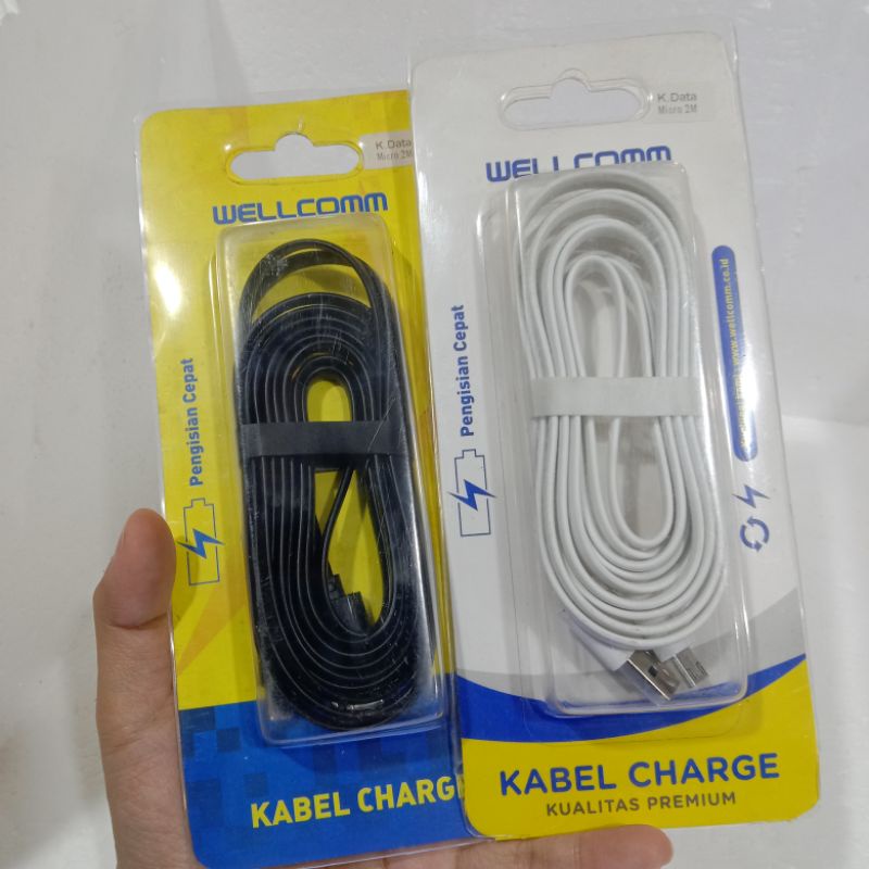 KABEL CHARGER 2 METER SUPPORT FAST CHARGING MICRO WELLCOMM