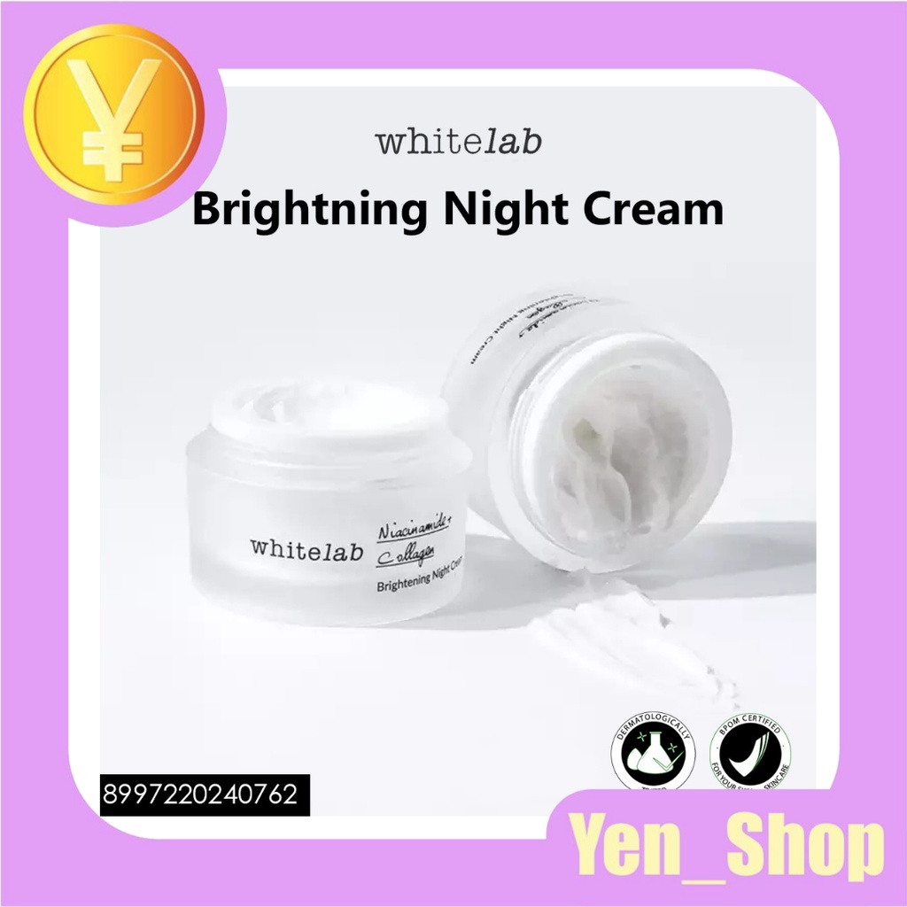 WHITELAB BRIGHTENING NIGHT CREAM krim malam brightly 100% BPOM