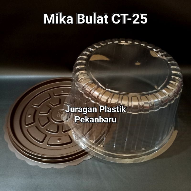 Mika Plastik Bulat CT-25 / Wadah Tray Kue Tart Tumpeng Bolu Hantaran CT 25 cm