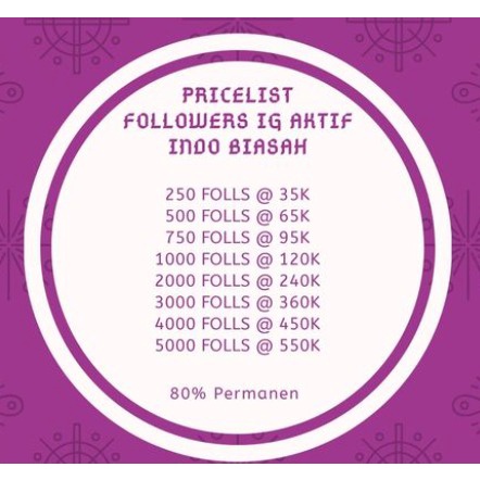 Followers IG Aktif Indo Biasa 2