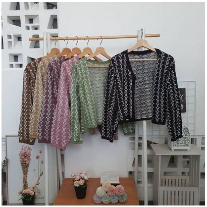 BRB - EDREA CROP CARDY / ATASAN BAJU RAJUT WANITA / CARDIGAN WANITA