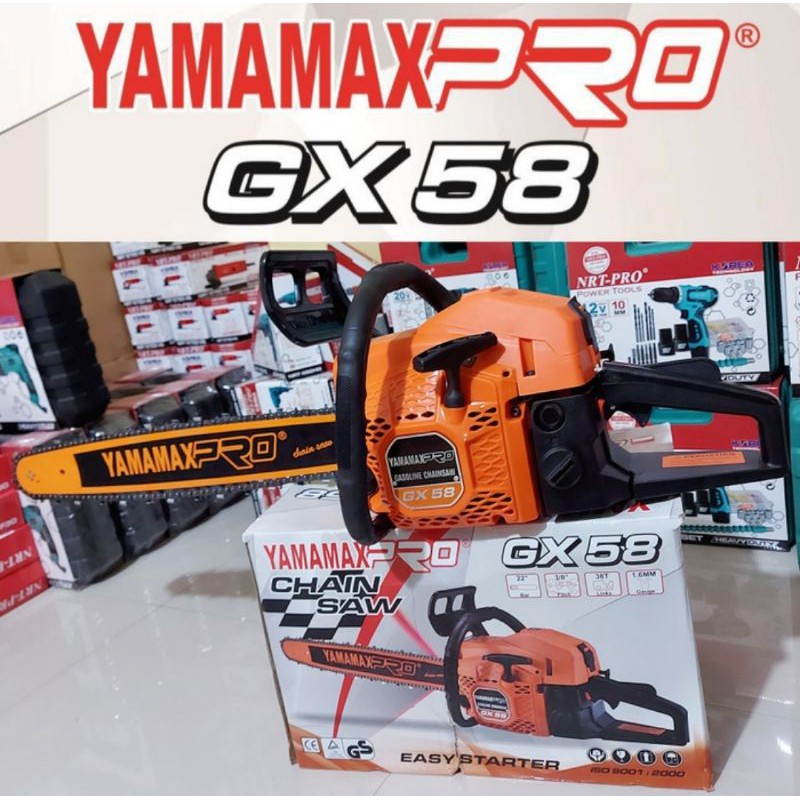 Mesin chainsaw Yamamax chain saw yamamax pro 22 in type GX-58 gergaji pohon Terlaris