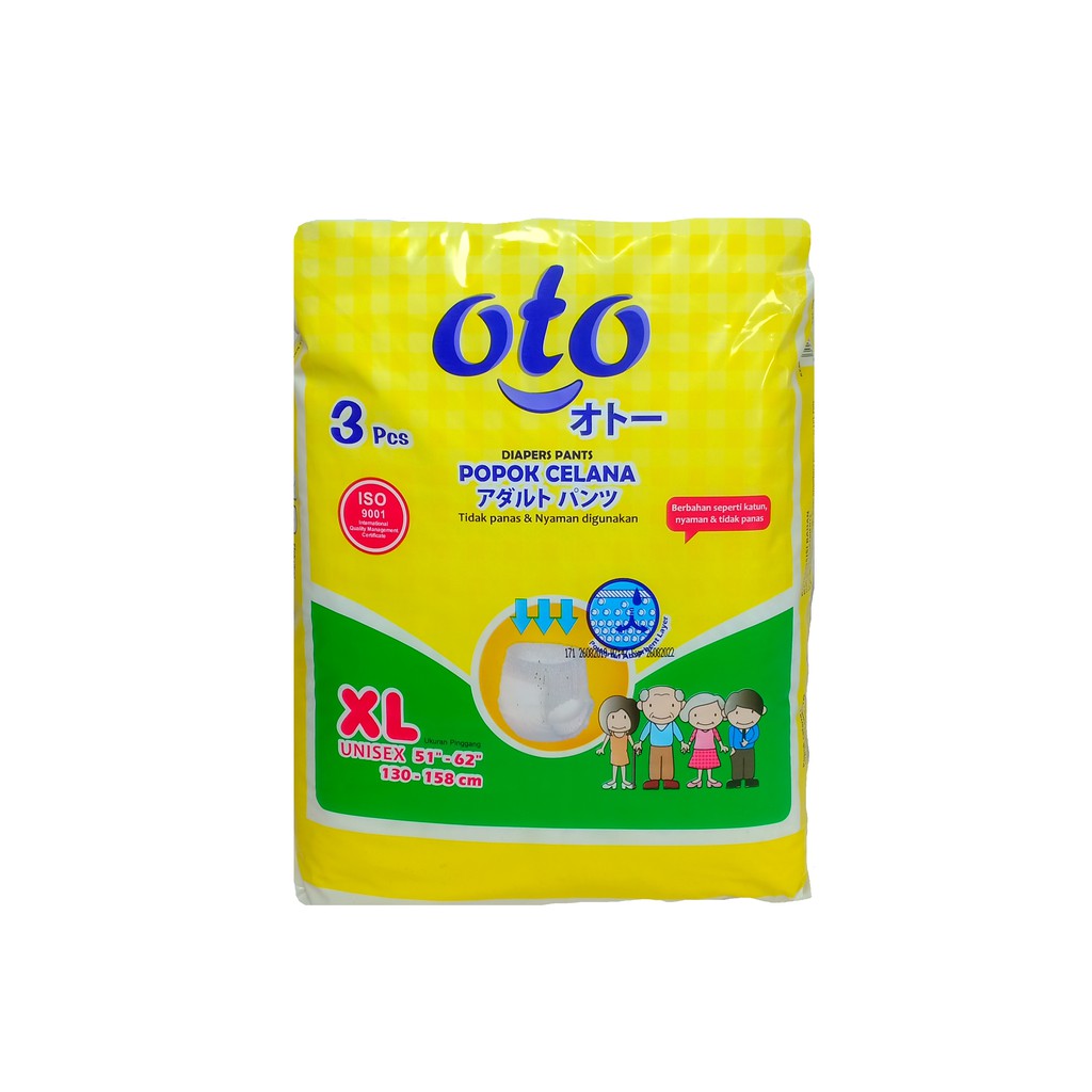 OTO Popok Dewasa model Celana Adult Diapers Pants XL isi 3 pcs