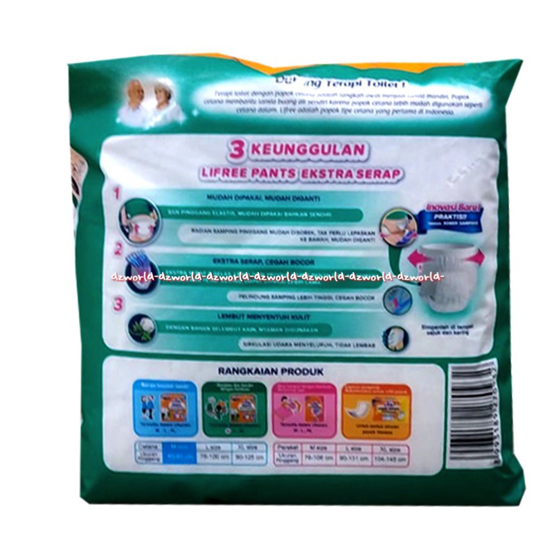 Lifree Popok Celana M 5 Extra Serap Diapers Dewasa Life Free Liffree Hijau M5 Diaper Orang Tua