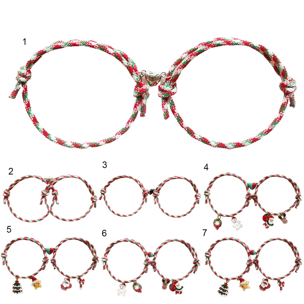 Hu Hu Hu Hu Hu Alat Bantu Pasang Kacamata♡ 1 Pasang Gelang Rantai Magnetik Adjustable Desain Santa Claus Untuk Hadiah Ulang Tahun