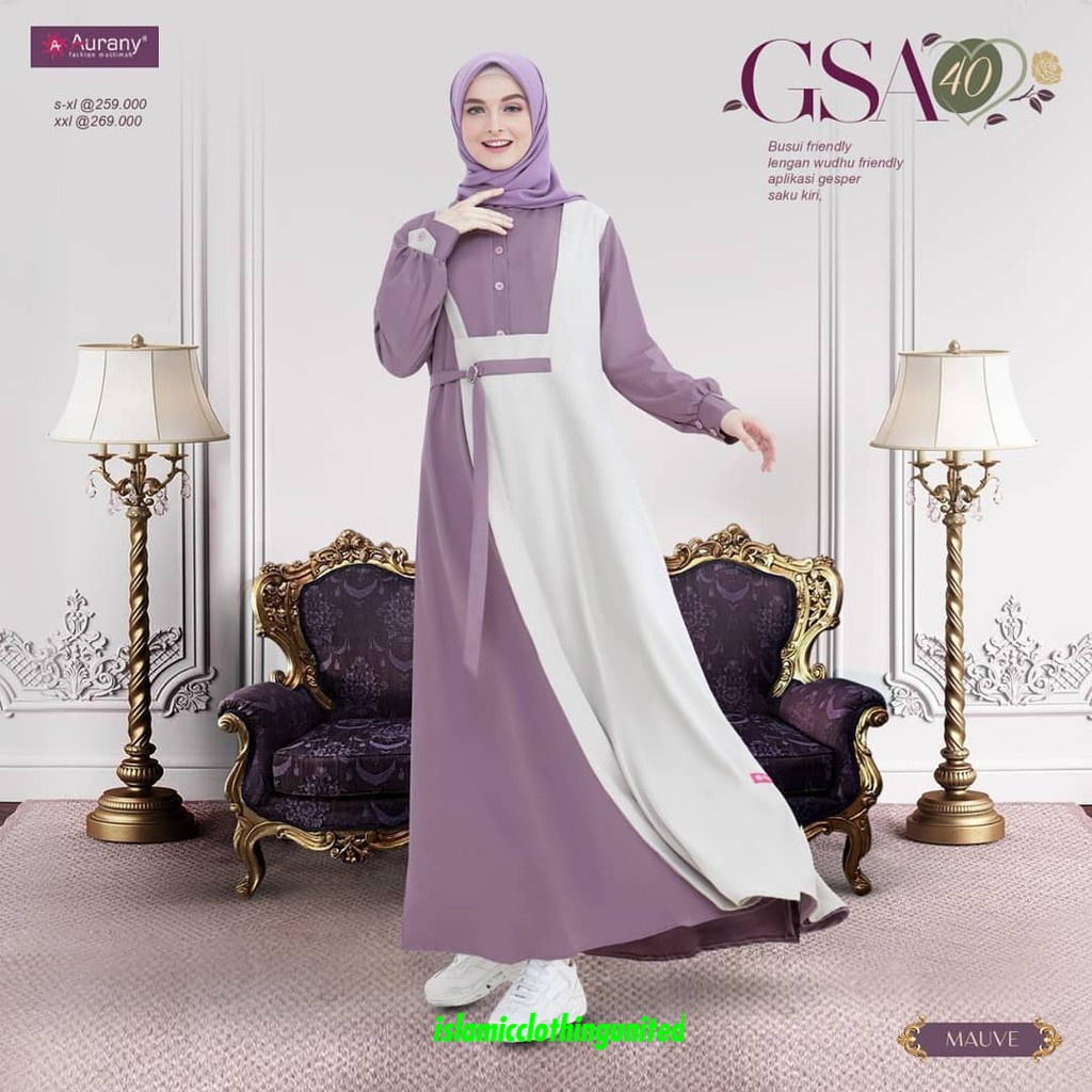 GAMIS MUSLIMAH AURANY GSA 40 MAUVE - DZ