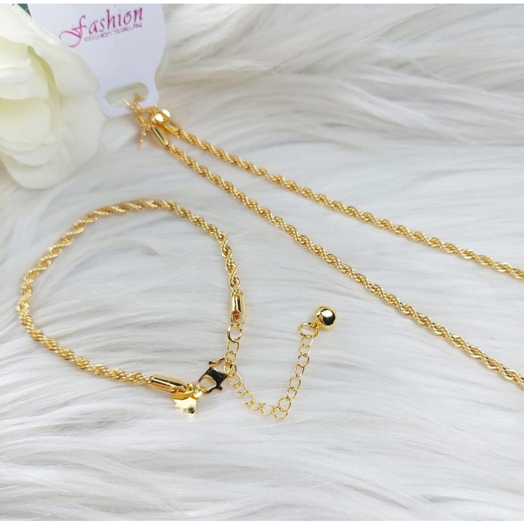Gelang Wanita Model Tambang Lapis Emas 24k Anti Karat Perhiasan Pashion Terbaru 2022 Terlaris Bisa C