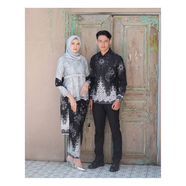 Asli Realpict - Batik Express SOLO Batik Kebaya Couple Kirana Tulle Mutiara Aplikasi Payet Super Cantik