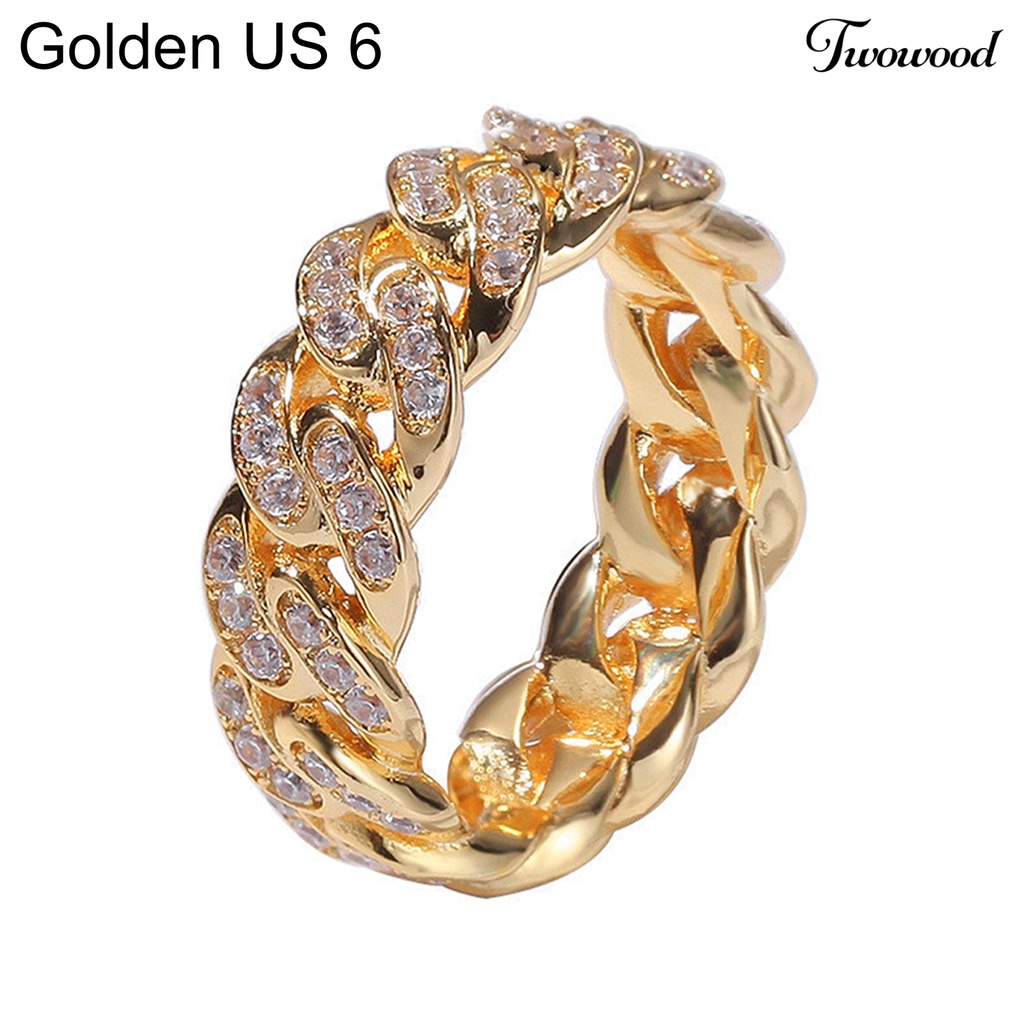 Cincin Model Twisted Bahan Cubic Zirconia Alloy Untuk Hadiah