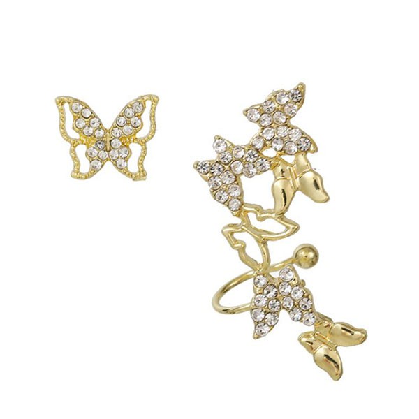 anting kupu kupu asimestris s925 asymmetric butterfly earrings (3d3) jan262