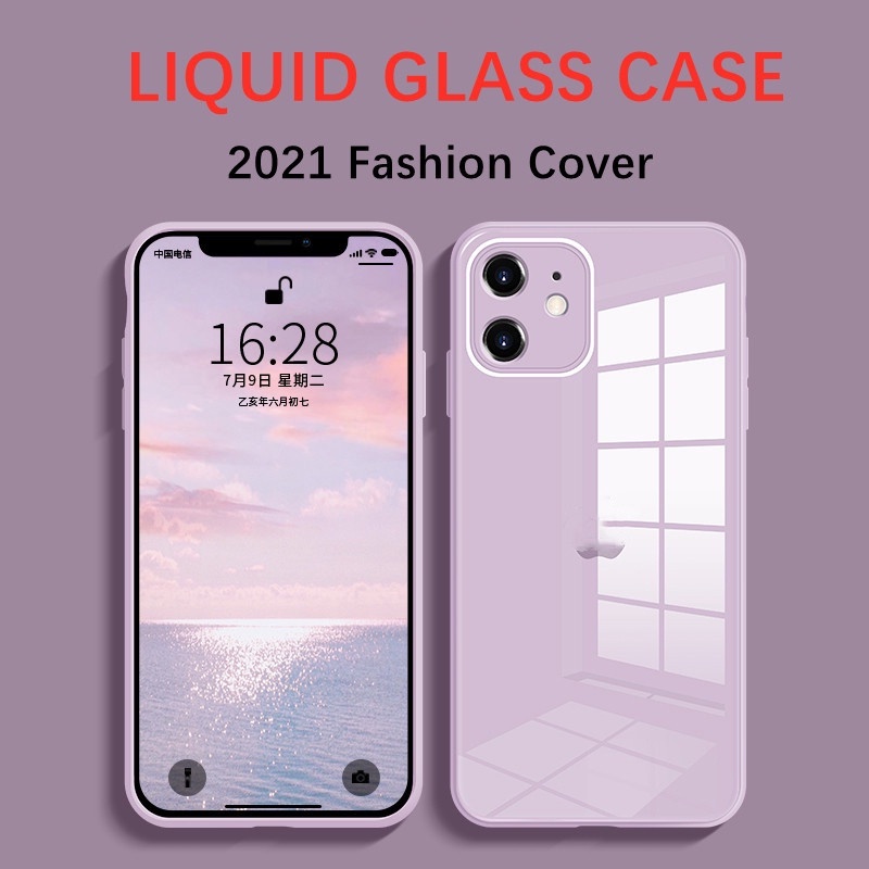 Casing Tempered Glass Iphone 7 + 11 6 6s 8 + 12 Pro Max X Se 2020 6s + 7plus 6plus 8plus Xs Motif Logo