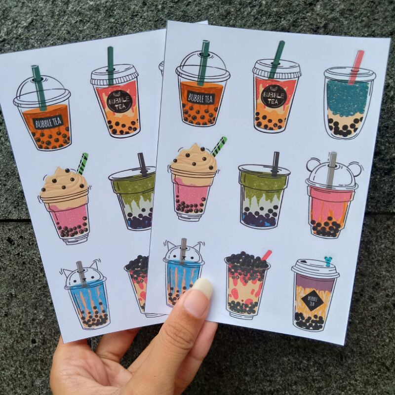 

Stiker pack boba drinks stiker dekorasi stiker planner