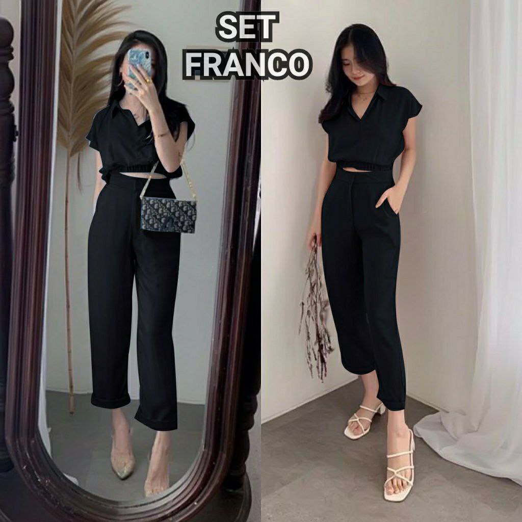 SETELAN FRANCO FASHION WANITA / BAJU CELANA PANJANG PESTA / BAJU PARTY / KASUAL