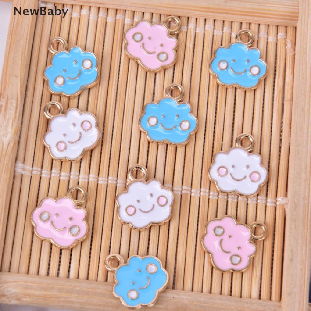 NewBaby 10pcs/Set Enamel Alloy Cloud Charms Pendant Jewelry Findings DIY Making Craft ID