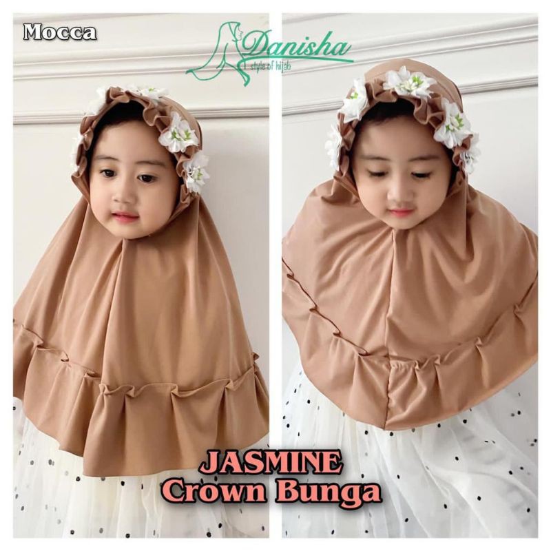 Jilbab Anak Jasmine Crown Bunga Ori Danisha Hijab