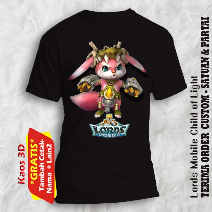 Tshirt Lords Mobile Child of Light size kids model unisex / kaos 3d Lords Mobile Child of Light