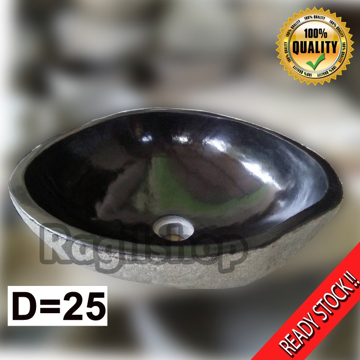 Wastafel Batu Kali Sink Portabel Afur Sifon Saluran Pipa Kran Universal Asli Umkm Batu Alam Ragilsho