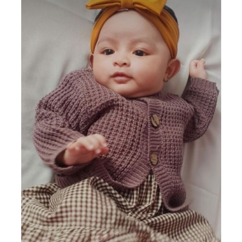 [Hikeen]  cardigan rajut bayi dan balita korean style hangat dan tebal premium