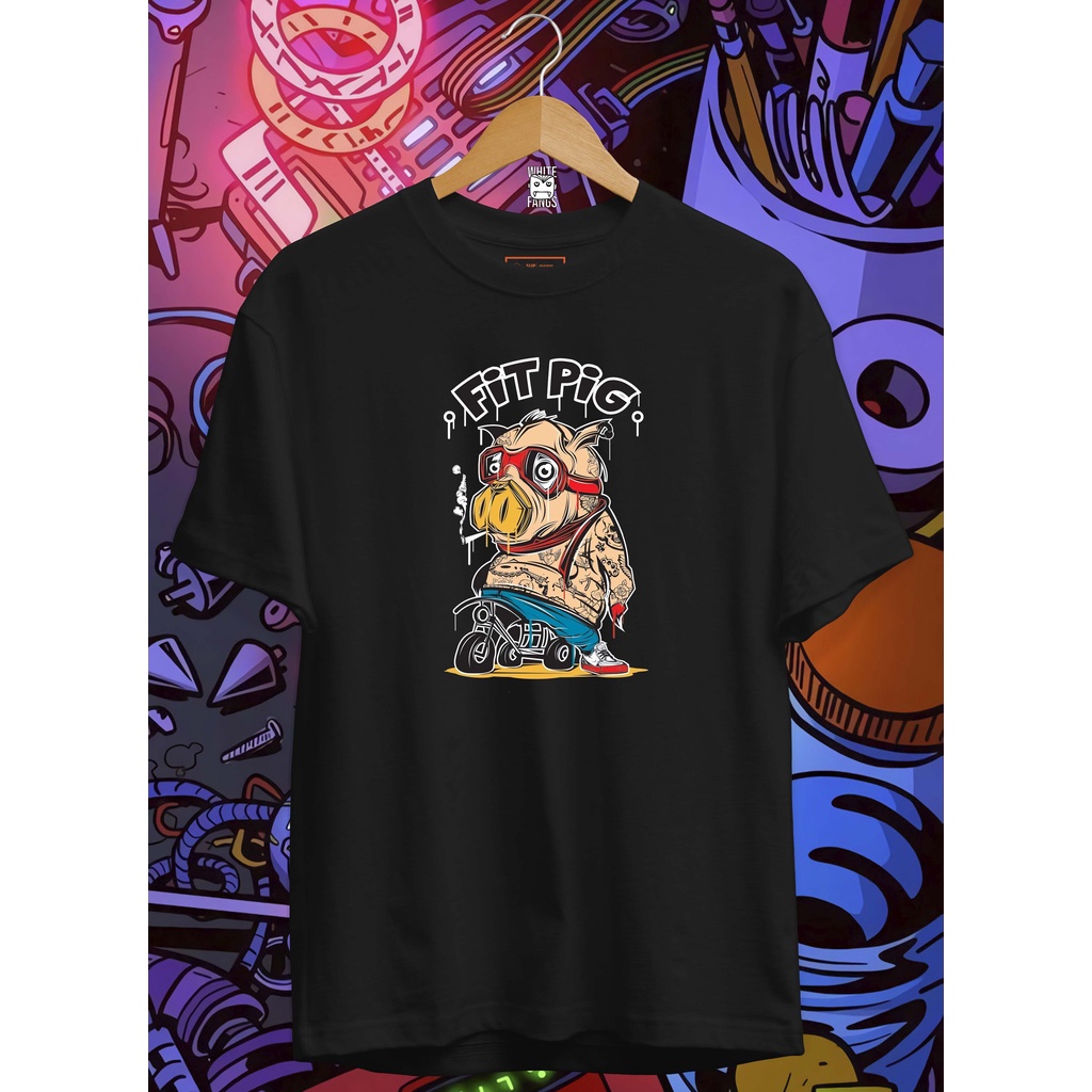 kaos fit pig/baju sablon babi pria/wanita