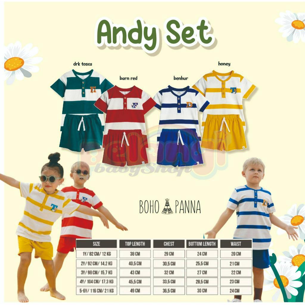 BOHOPANNA | BOHO | BOHO PANNA ANDY SET | SETELAN ANAK 1-4y