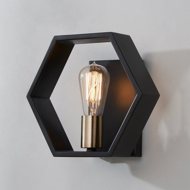 Kap Lampu Tempel Dinding Hexagonal