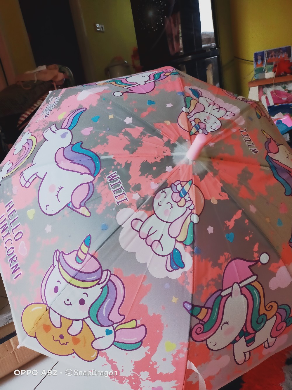 Payung Anak/ Payung Tongkat/ Payung Motif Unicorn Doff