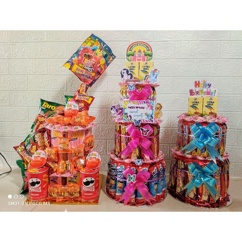 

#READY# snack tower - snack tart - cake snack ultah - snack cake - bucket snack birthday - hampers hari ibu