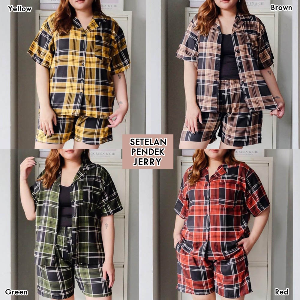 BIGCLO - (COD) Setelan Pendek Jumbo Atasan Dan Celana Wanita Bigsize