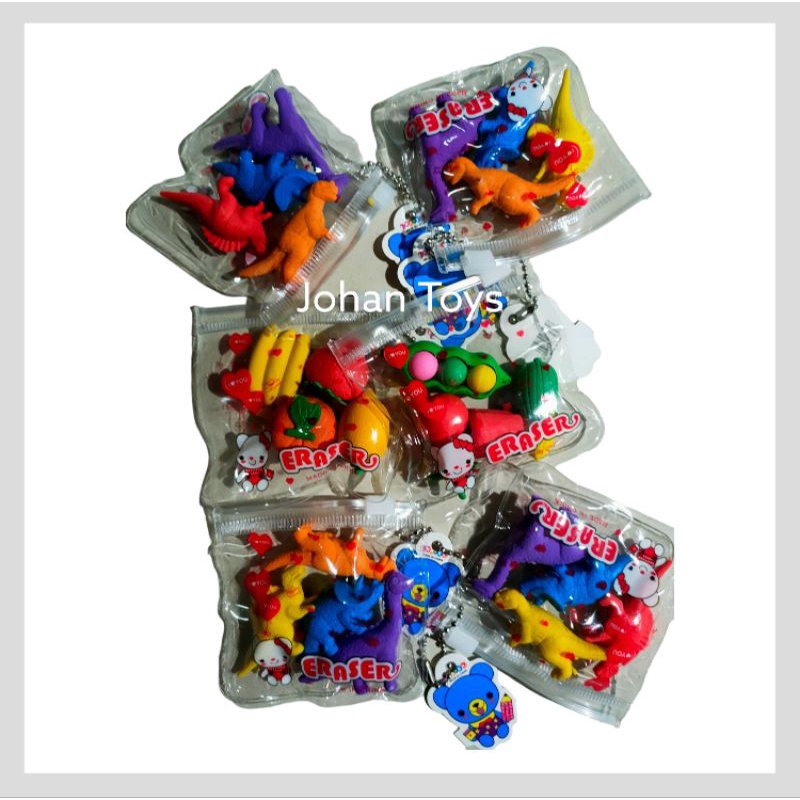 

Penghapus Dino/Buah /Sayur isi 4 pcs