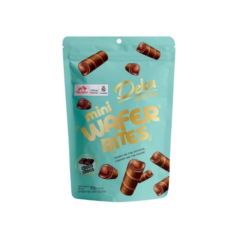 

DEKA MINI WAFER BITES CHOCO POUCH 80 G WAFER ROLL