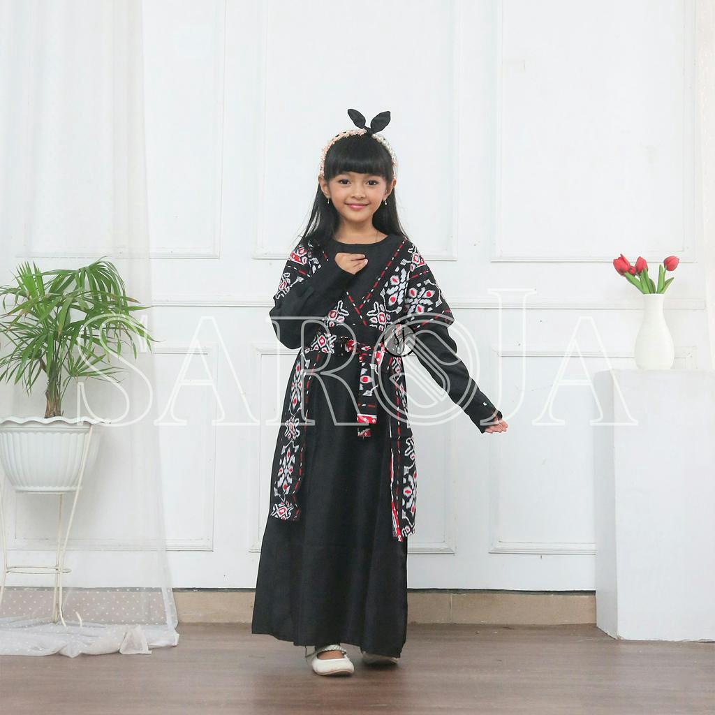 SAROJA | Couple Batik Keluarga Songket Dua Merah | Baju Couple Pasangan | Baju Couple Keluarga Ayah Ibu Anak | Sarimbit Batik Keluarga 2025
