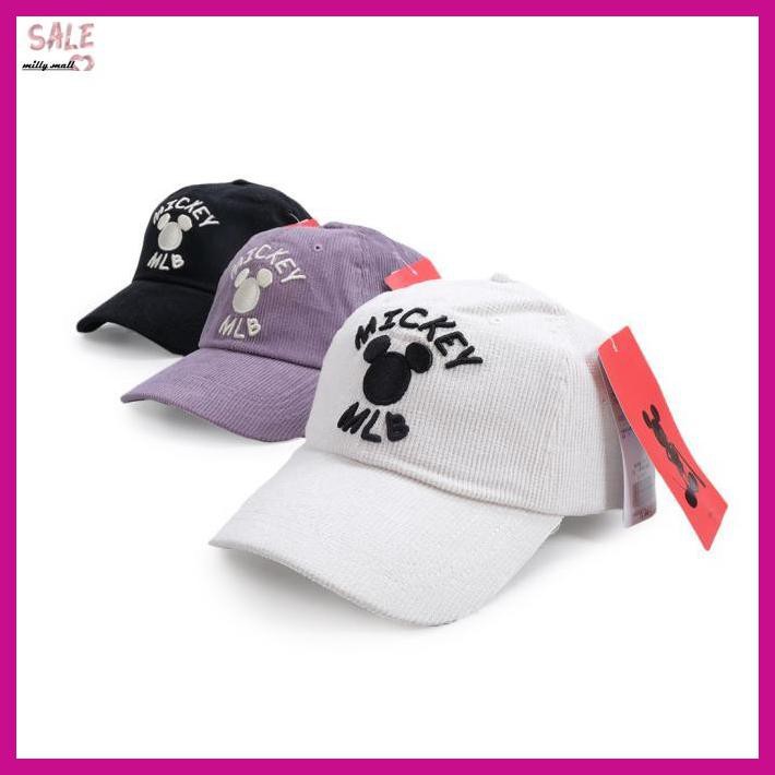 BALLBASETOPI- MLB X DISNEY MICKEY CORDUROY BALL CAP - WHITE -ASLIII.