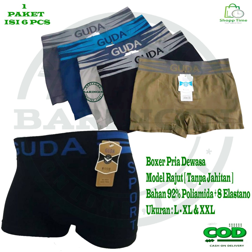 ISI 6 PCS Boxer pria dewasa-boxer laki-laki dewasa-pakaian dalam pria-celana dalam pria size jumbo