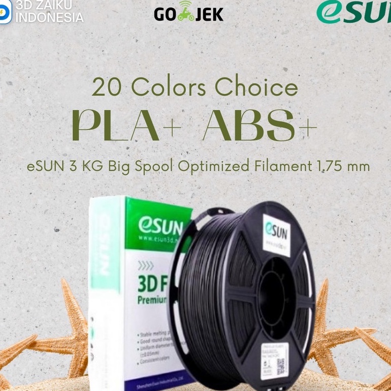 eSUN 3D Filament 3 KG Optimized PLA+ ABS+ Filament 1.75 mm