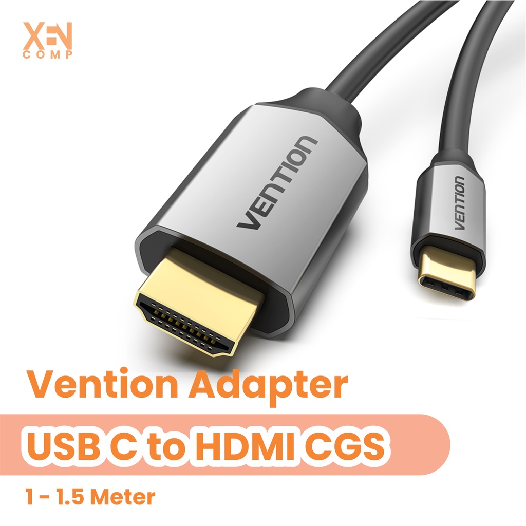 Vention Kabel Adapter Converter HDTV Thunderbolt 3 USB Type C to HDMI 1M / 1.5M