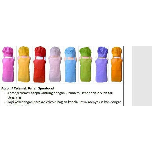 ➻ celemek/topi koki/baju koki/kostum koki/baju chef/celemek anak/chef ☚