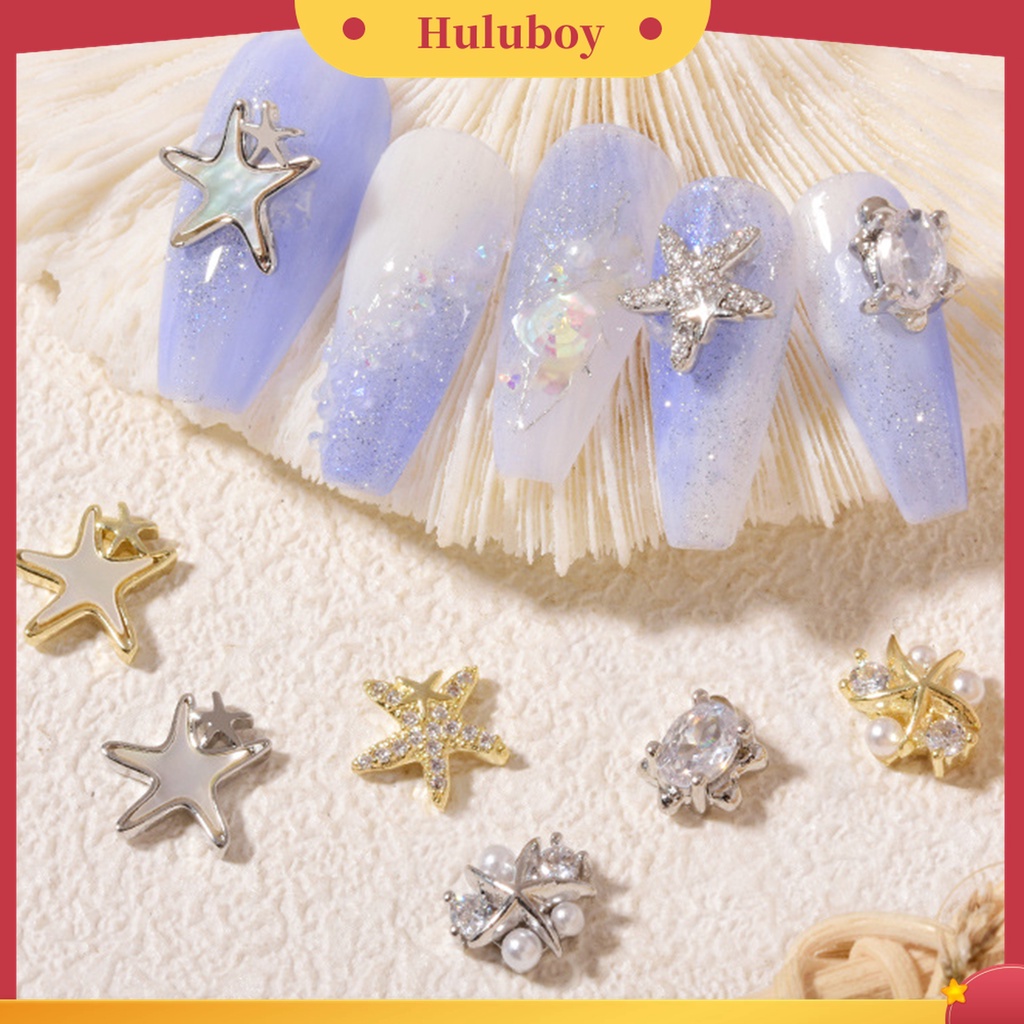 Huluboy Huluboy♡ Perhiasan Berlian Imitasi Bentuk Bintang Laut Untuk Nail Art