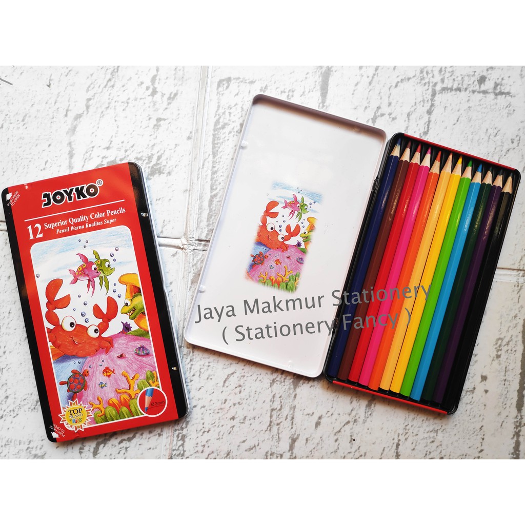 Pensil Warna Joyko Kaleng 12 Warna CP-12TC (1 set)