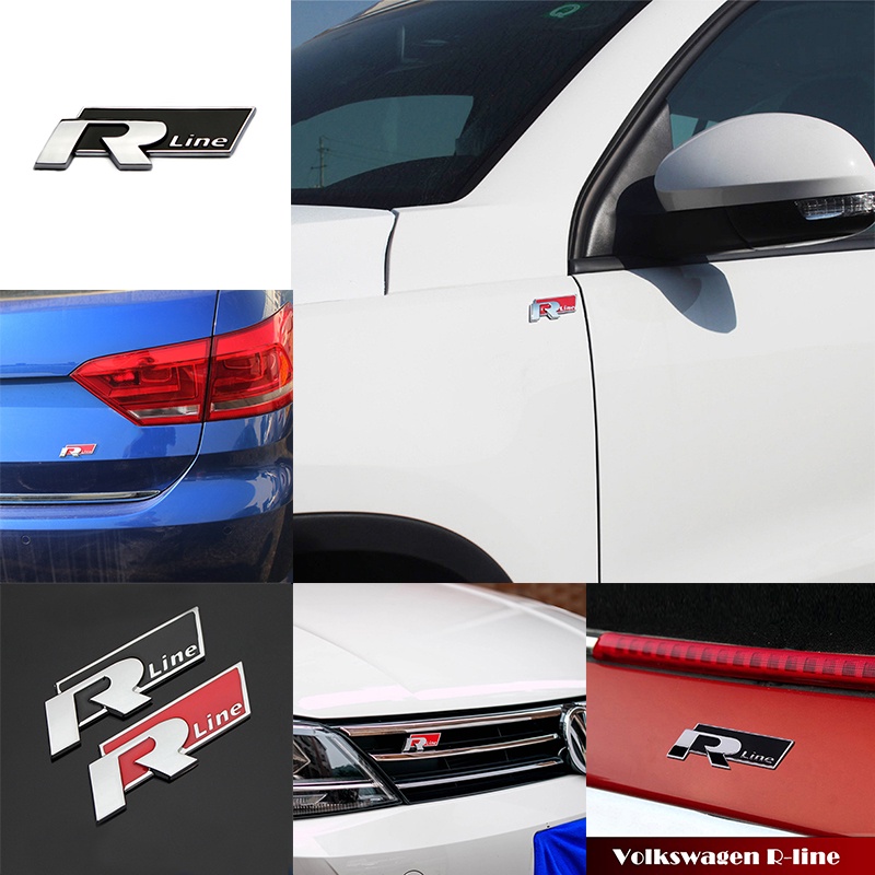 {LUCKID}Car Trunk Metal Rline R-LINE Emblem Badge Sticker For VW CC GTI Passat