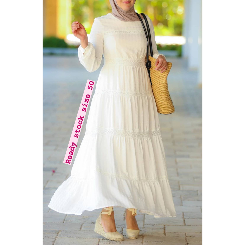 Dress Original Turki White Katun